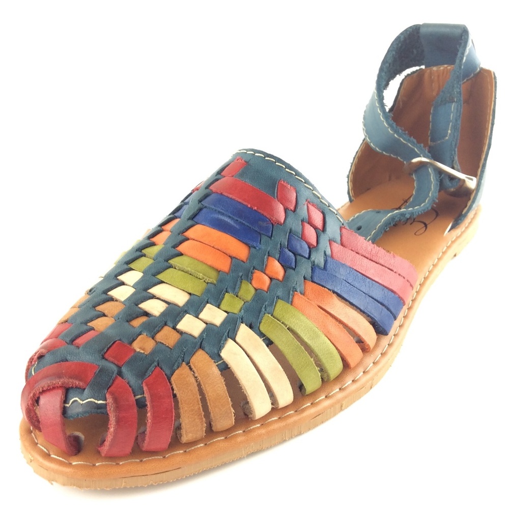 Leather Mexican Multicolored Huarache Sandals
